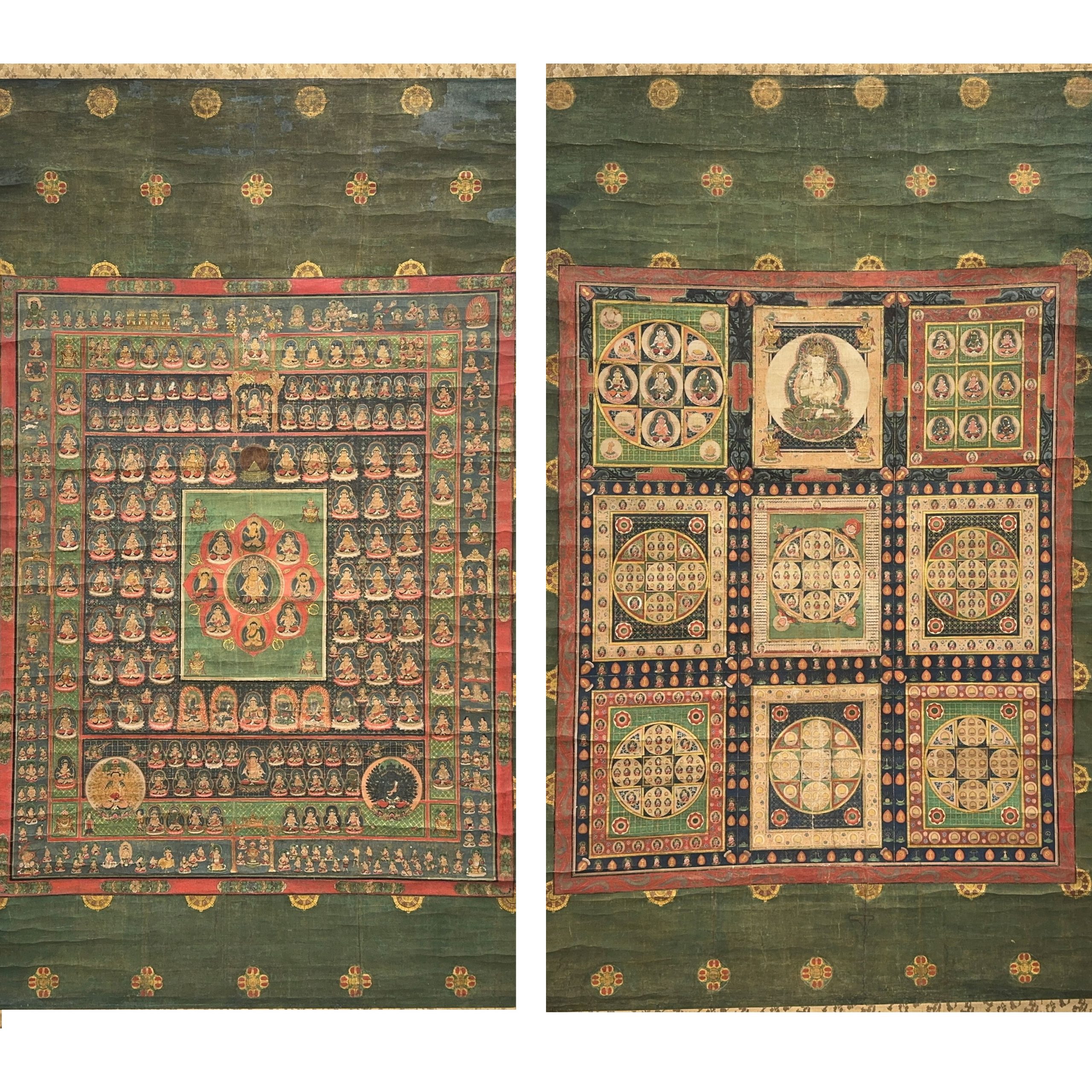 36610	元～明 両界曼荼羅 軸 一対	181×110㎝
