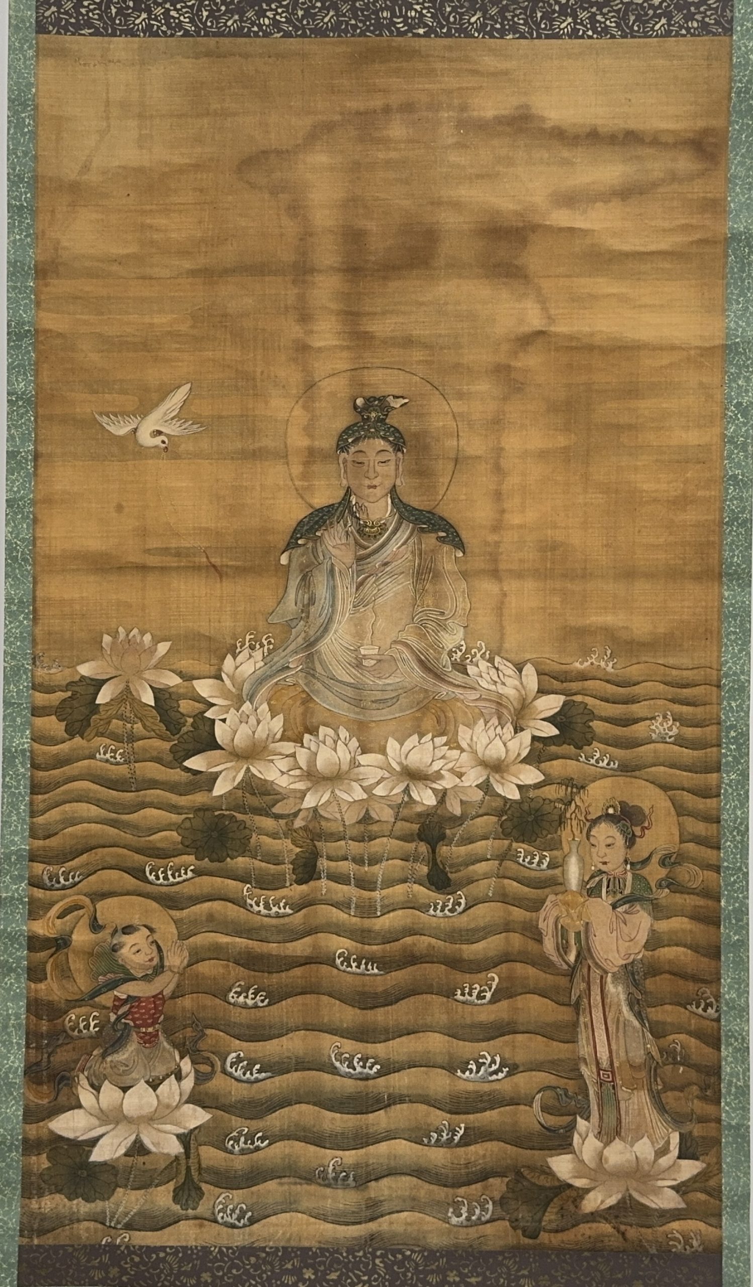 36614	明 佛画 軸	91×52.5㎝