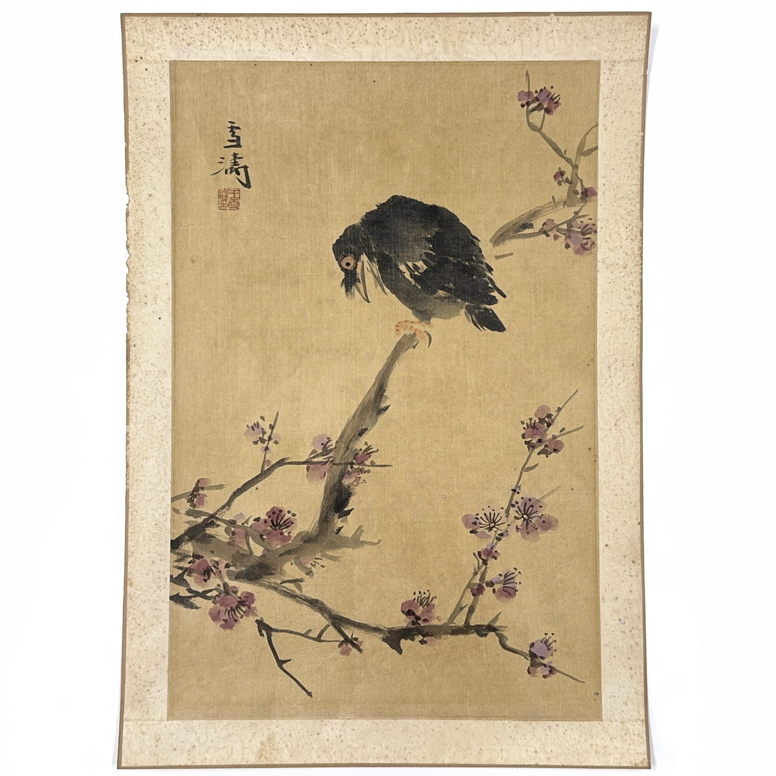 36672	「王雪涛」画 花鳥図 額	44×28.5㎝