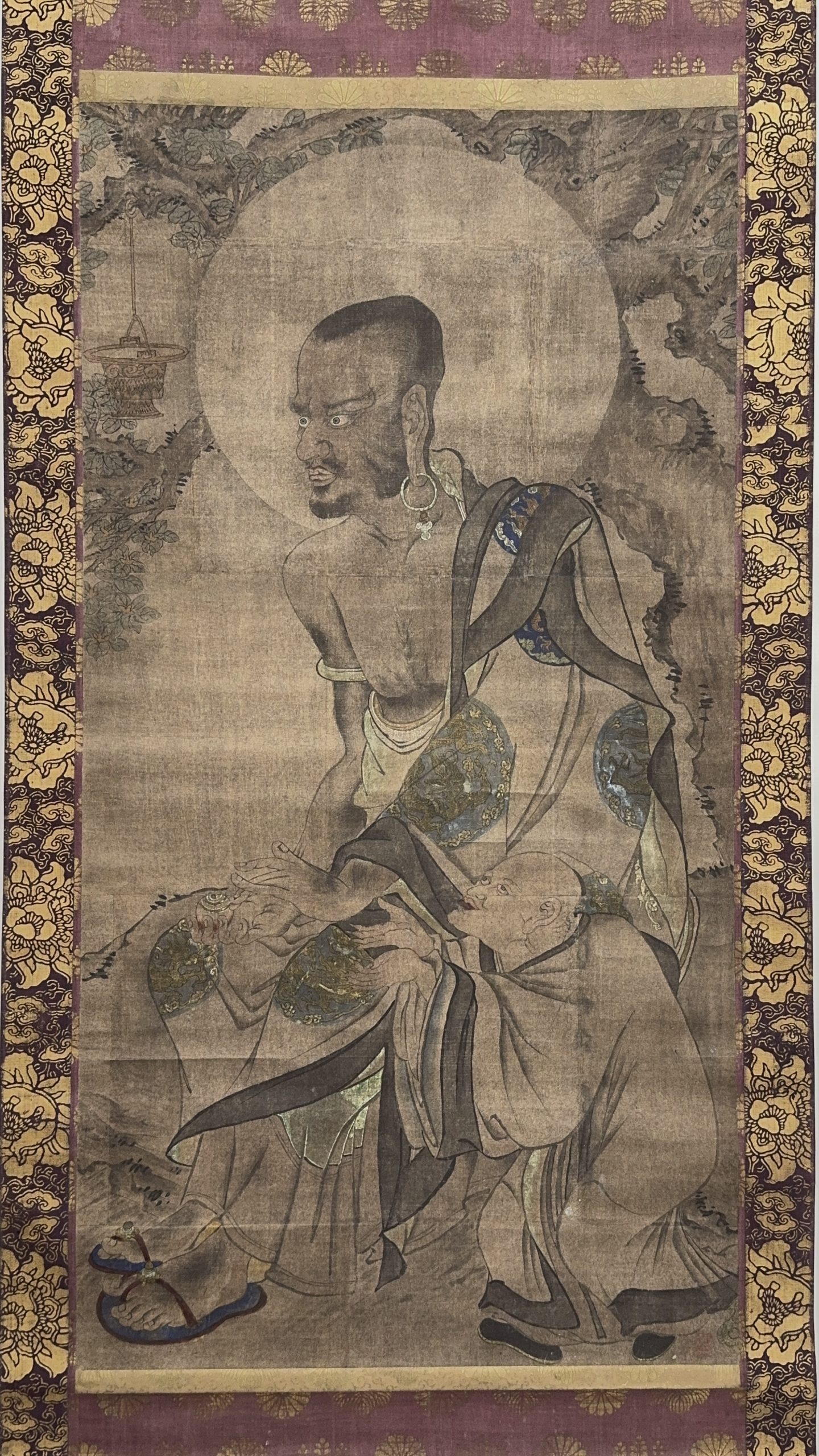 36681	古画 羅漢図 軸	107×55㎝