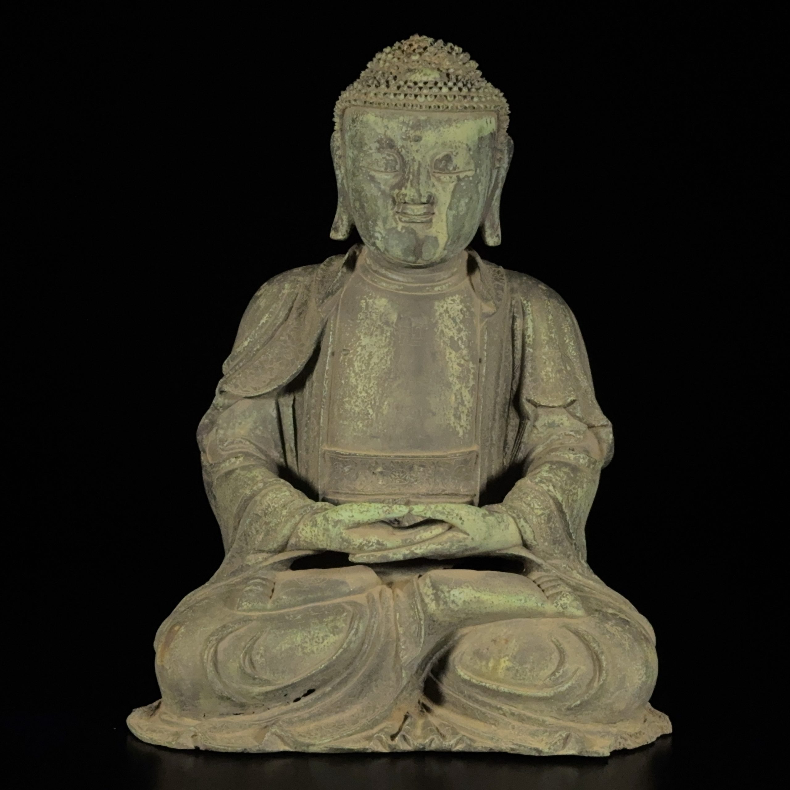 37162	明中期 銅 釈迦牟尼坐像
