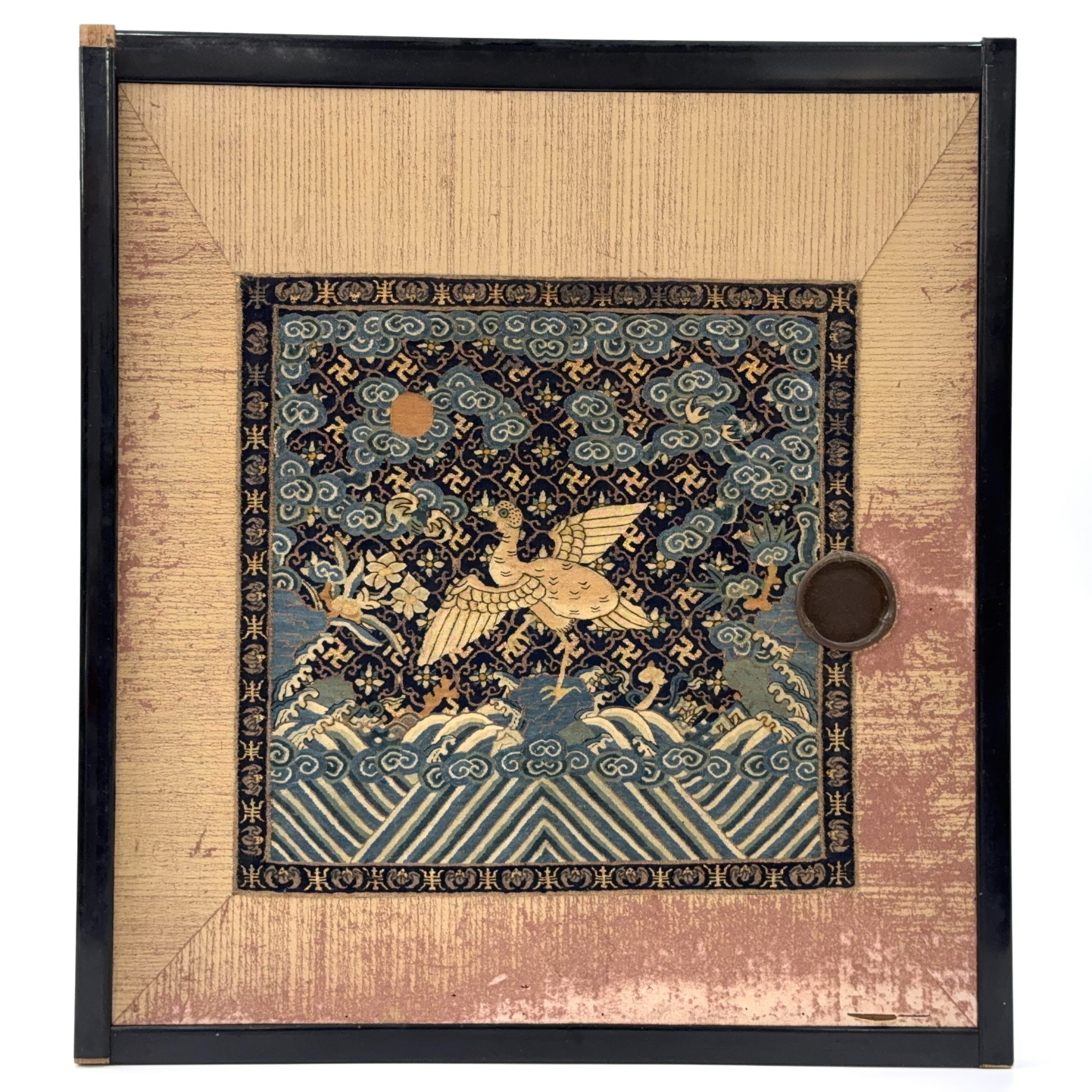 37291	清 緙絲 吉祥紋 方補 一対	29×30.5㎝
