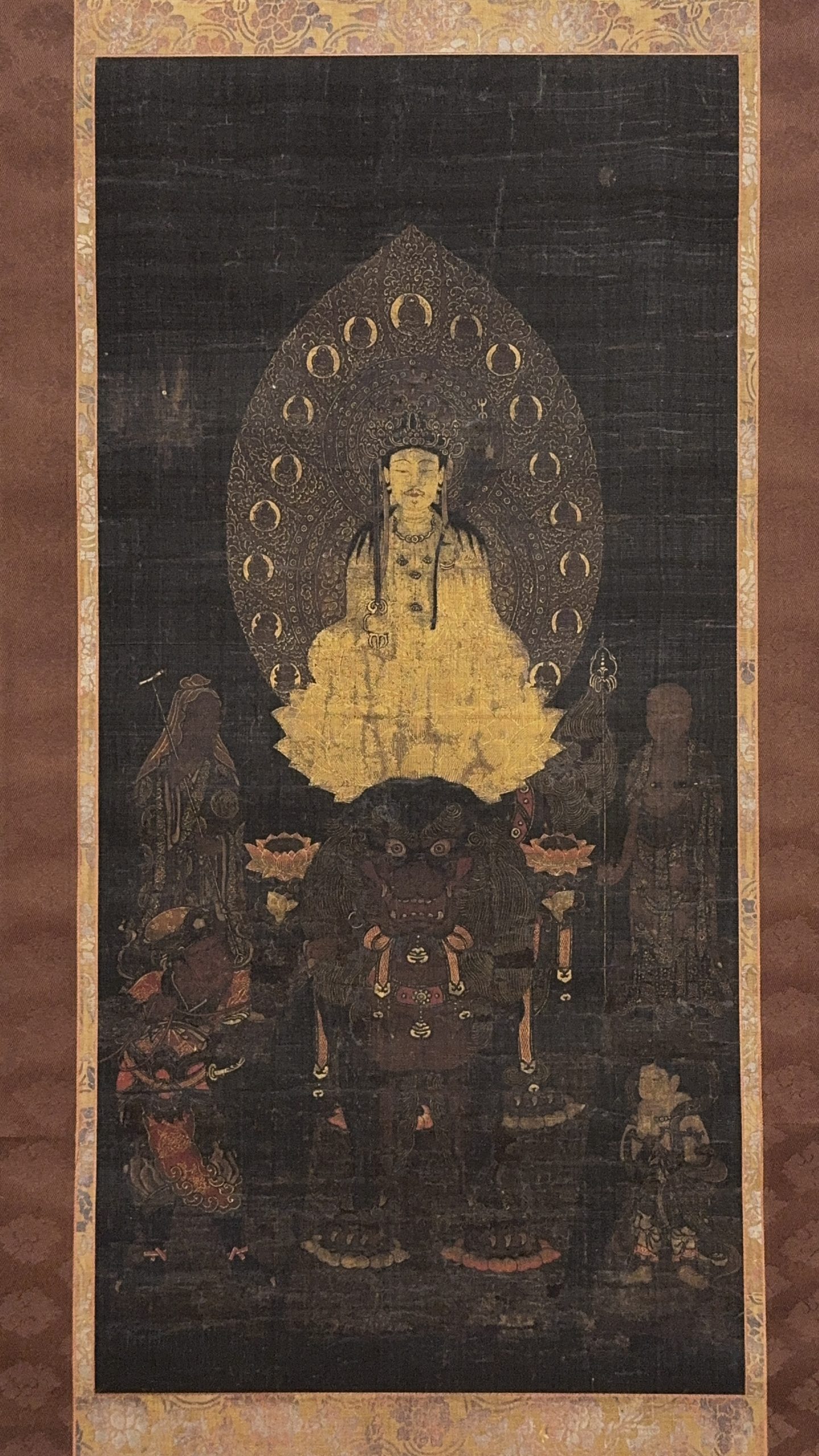 37533	古画 文殊菩薩図 軸	75×36.5㎝