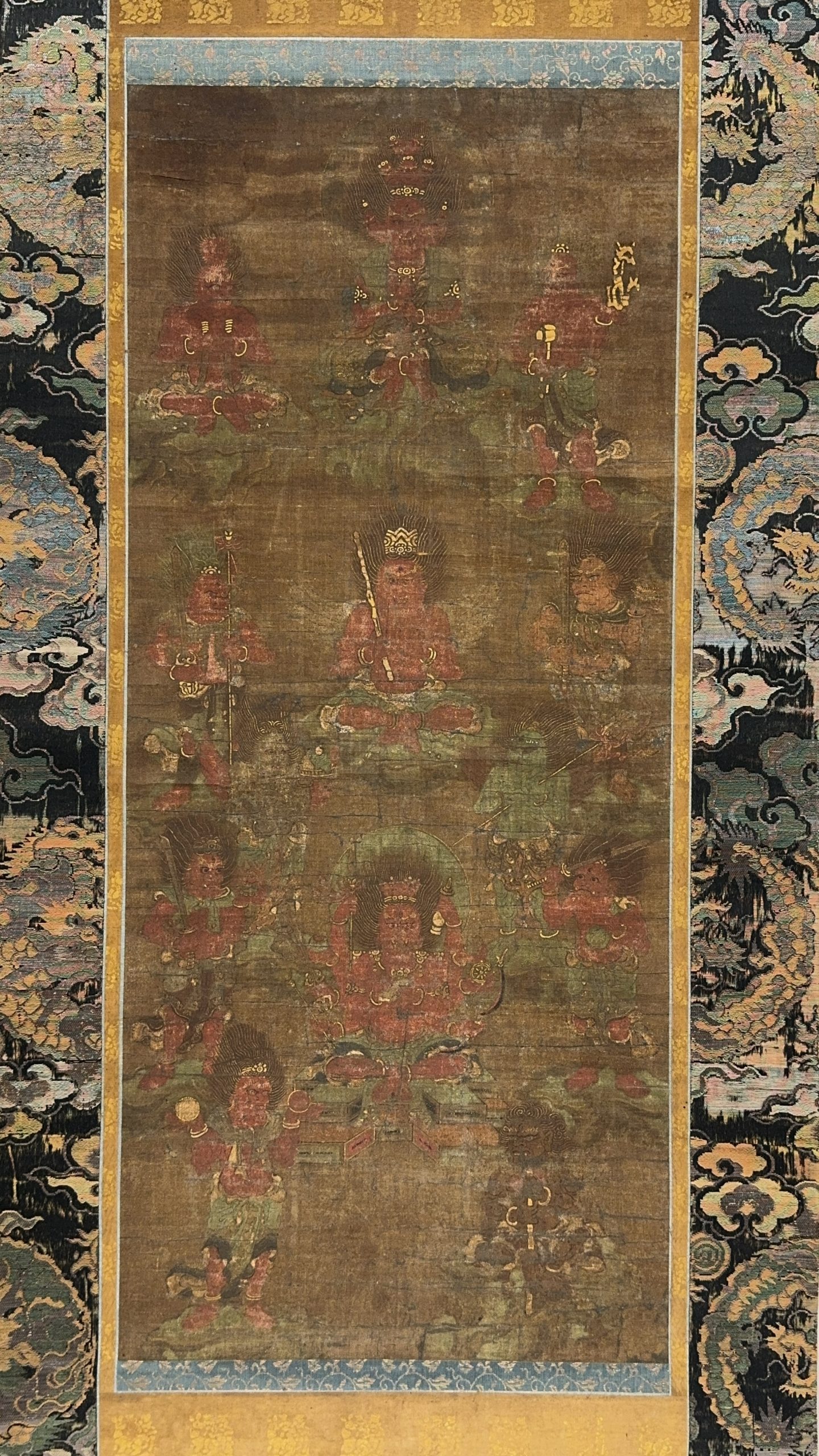 37557	伝「兆殿司」画 十三神之像図 軸	83×36㎝