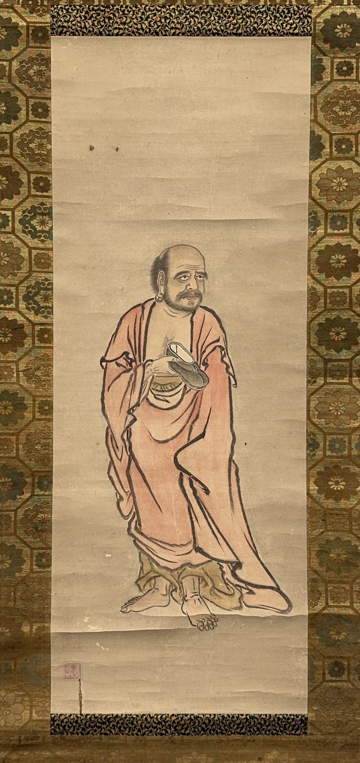 37599	伝「周文」画 達磨図 軸	79×30.5㎝
