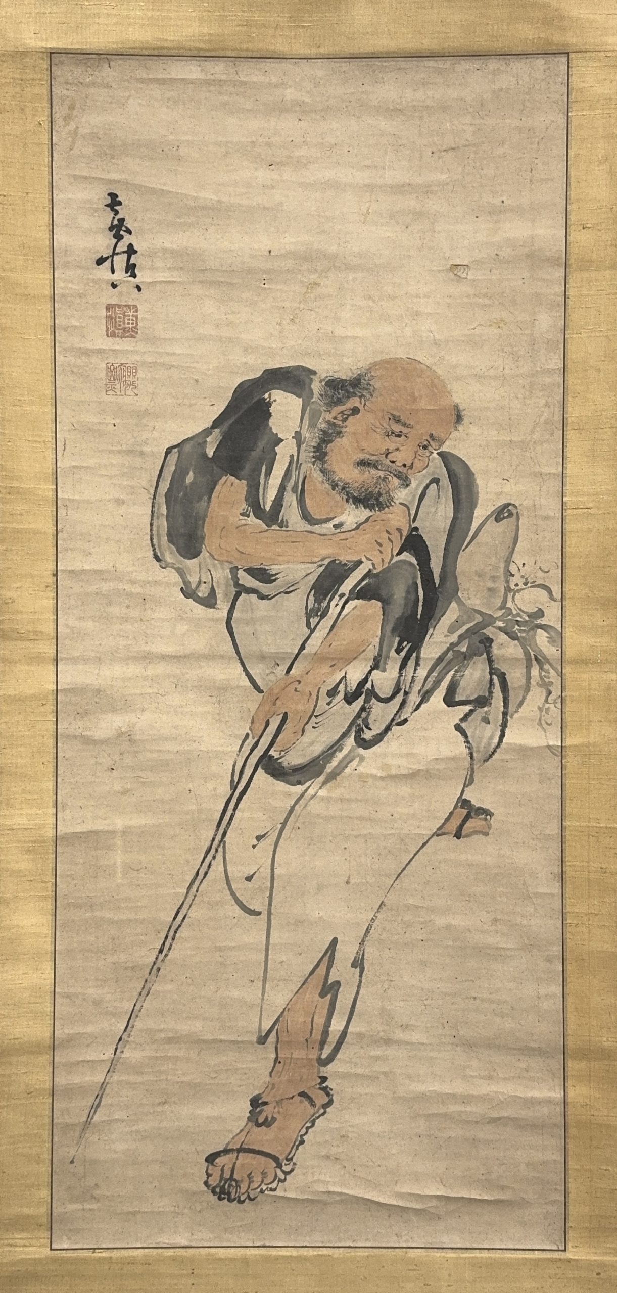 37616	「黄慎」画 人物図 軸	91×39.5㎝
