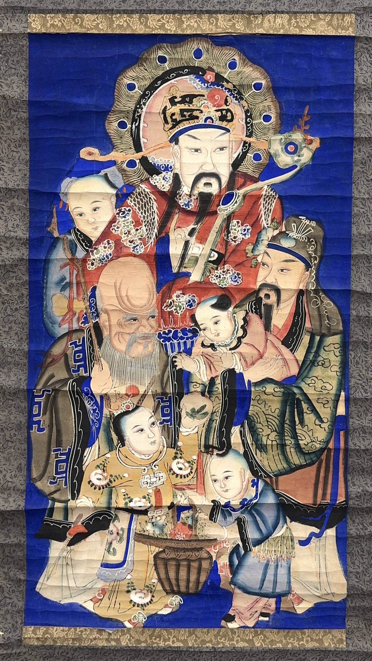 37647	蘇州版画 人物図 軸	104×57㎝
