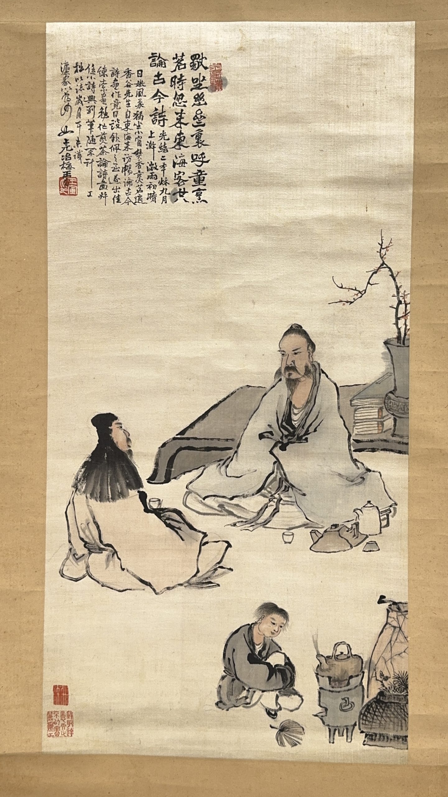 37664	「王冶梅」画賛 人物図 軸	81×40.5㎝